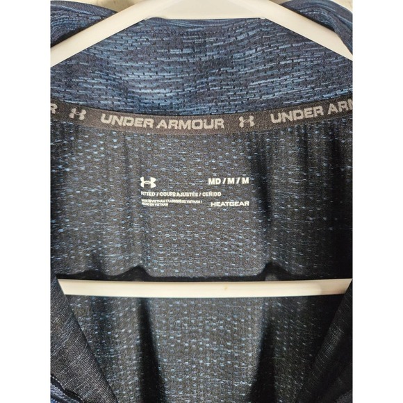 Under Armour Men's Long Sleeve Sweatshirt Heatgear Blue Medium Logo - Picture 4 of 5